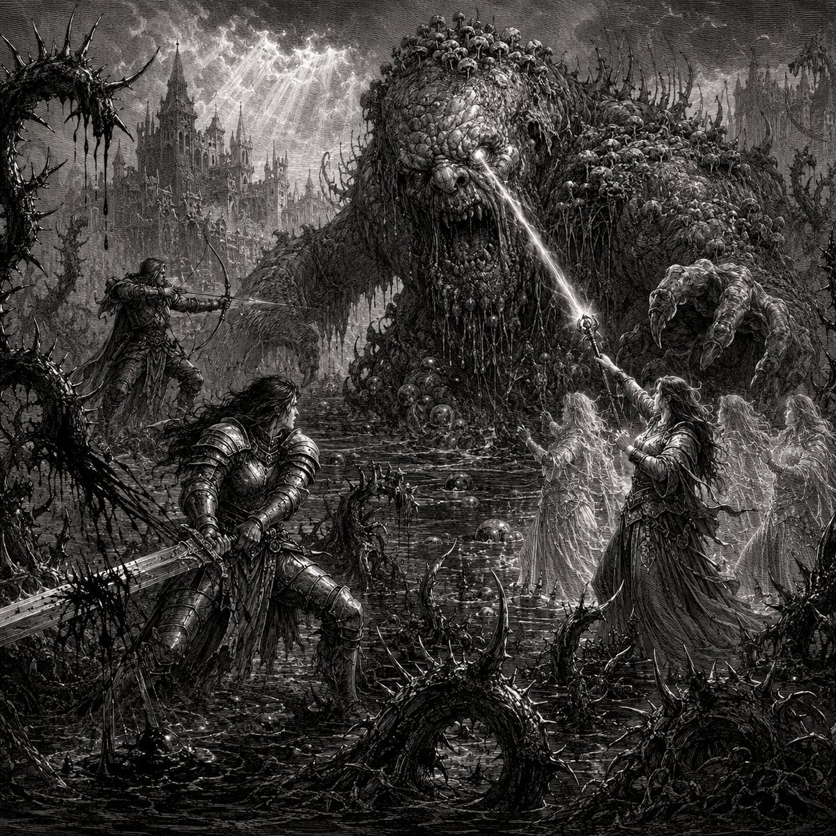 The battle with the swamp troll in the thistle-marsh of Gravenwaarts